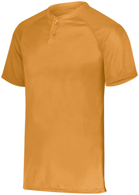Augusta Sportswear Youth Attain Wicking Two-Button Baseball Jersey (1566), Color 'Power Orange'